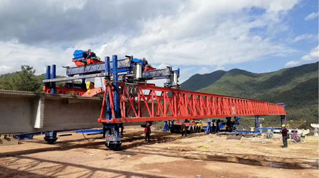 Railway Bridge Concrete Girder meluncurkan gantry Erecting crane 200T