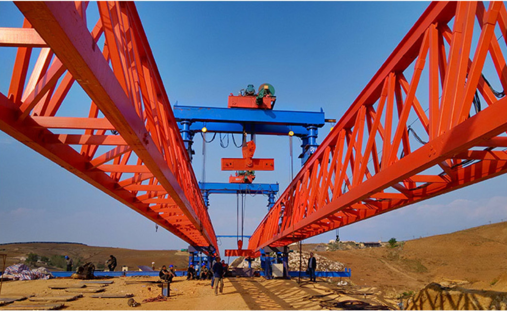 Railway Bridge Concrete Girder meluncurkan gantry Erecting crane 200T